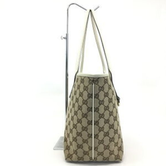 GUCCI Brit Tote Bag GG Canvas Beige Brown White no - Picture 4 of 7